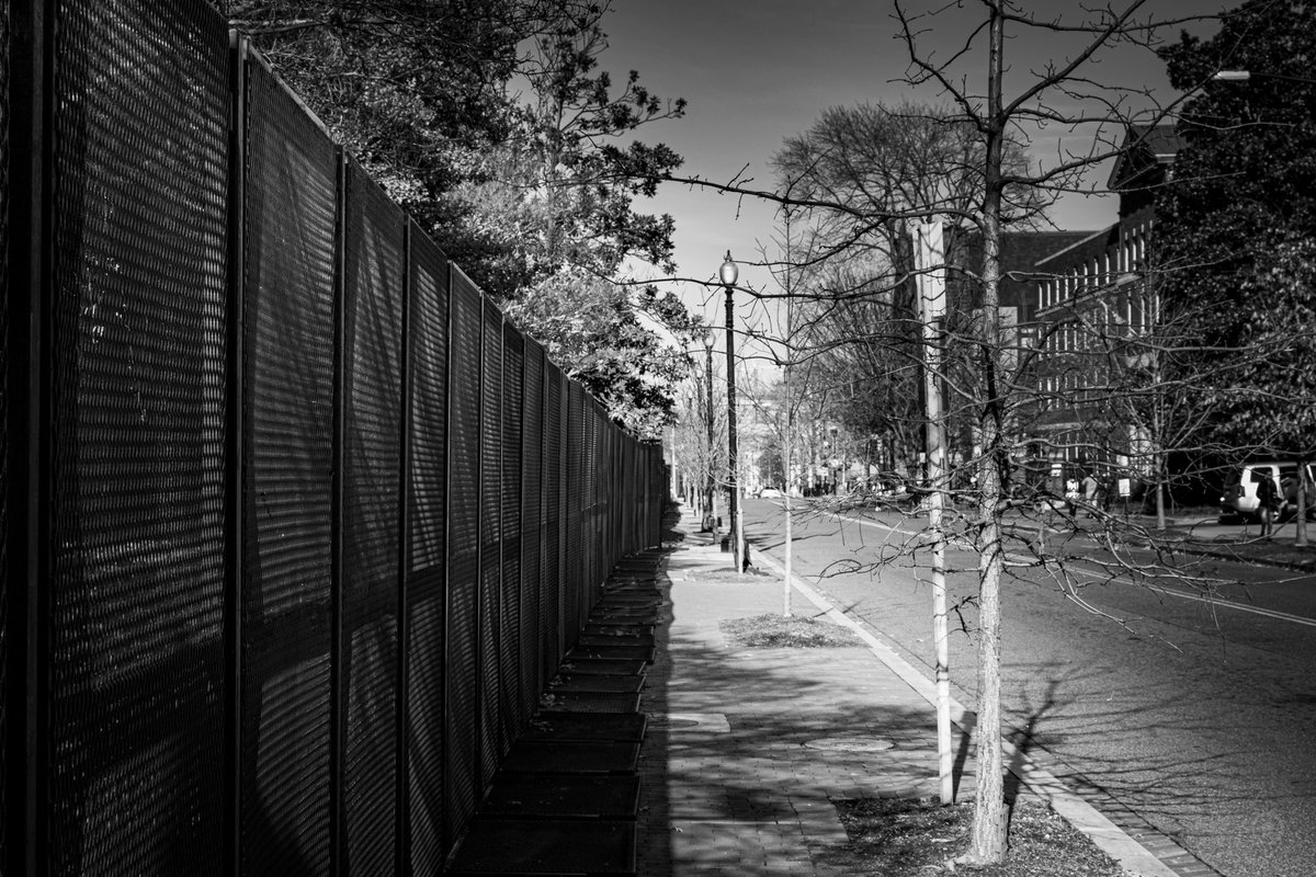 High black metal fences lined everything, contrasting sharply with what was otherwise a pleasant warm January afternoon. #DCLockdown  #BenjaPhoto