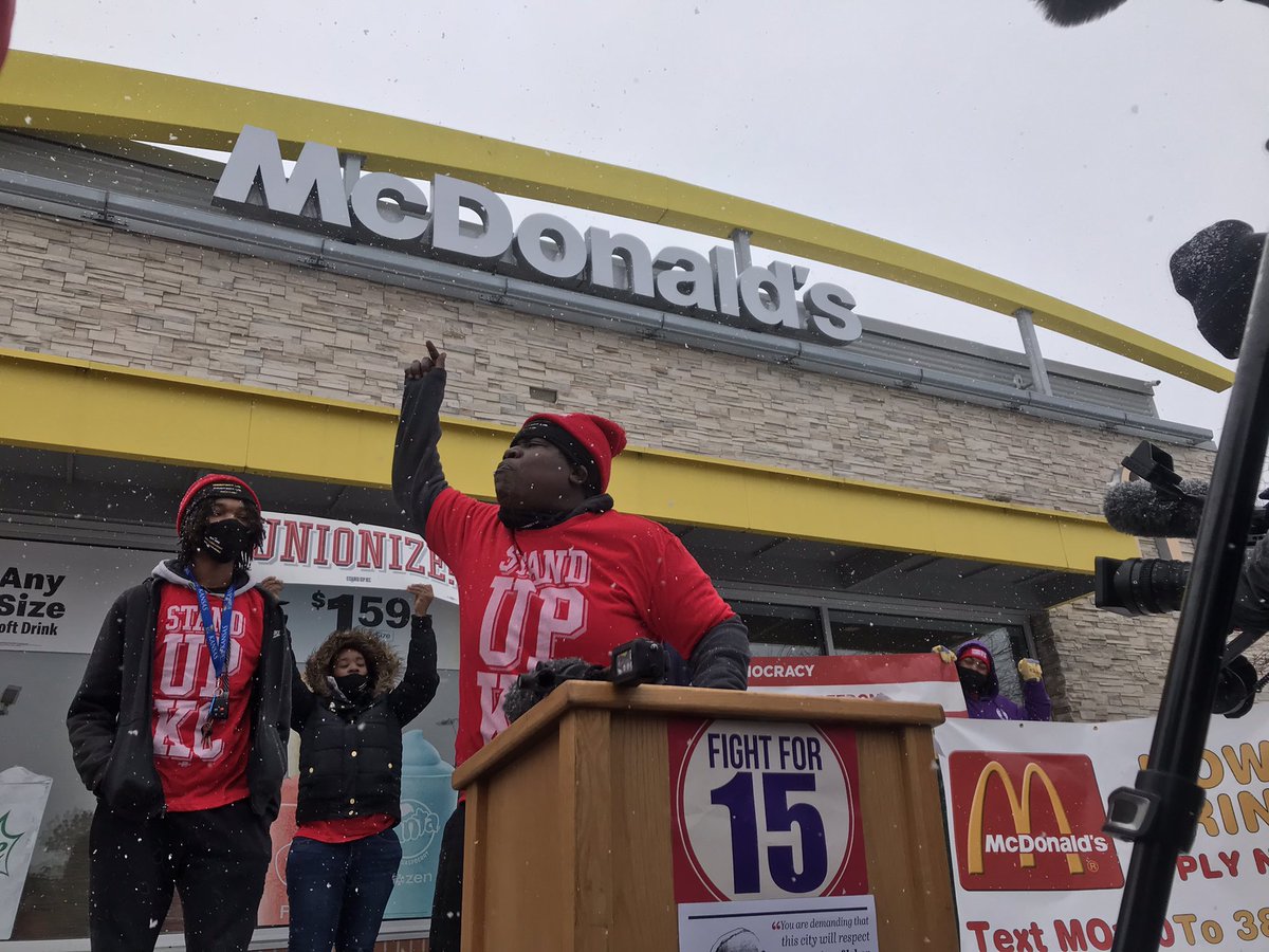 12/ We are tired of politicians taking sides with heartless corporations like  @McDonalds who earned in the middle of a pandemic $4 Billion in profits and how they will not provide a living wage, they will not provide health care or paid sick leave for their employees.  #FightFor15