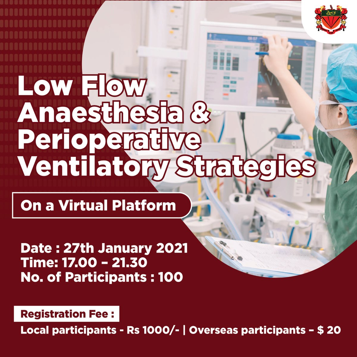 ResusLanka's tweet photo. 37th Annual Academic Congress 2021 of College of #Anaesthesiologists &amp; Intensivists of #SriLanka - Post congress workshops #HumanErrors #Mechanicalventilation #LowFlowAnaesthesia #ObstetricAnaesthesia
https://t.co/DB8hgFzCYE https://t.co/6fkXx5aFYv