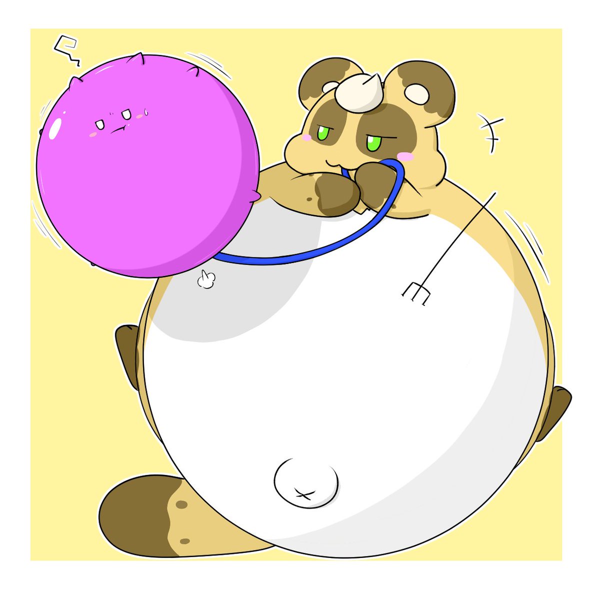 まるまるさん（@pukukemo_live）ちのまるまるくん また膨らませても