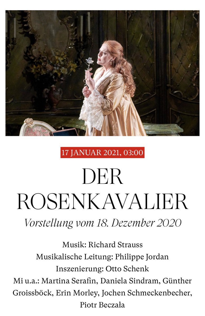 今日はこれから、ウィーン国立歌劇場が配信する、フィリップ・ジョルダンが指揮するリヒャルト・シュトラウス作曲の楽劇《ばらの騎士》を観ます。２０２１年最初のオペラ鑑賞です。
#RichardStrauss
#DerRosenkavalier
#PhilippeJordan
#WienerStaatsoper
