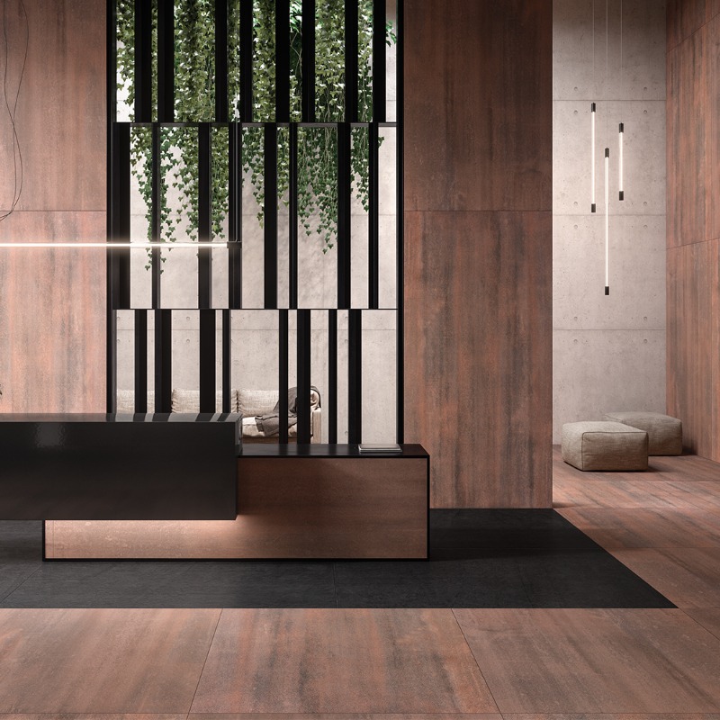 rakceramics's tweet photo. Splendid indeed! Industrial aesthetic brought by Maximus Icon Metal’s distinct shades and tones of oxidized metal, magnifying its details as large format tile.
#RAKCeramics #IconMetal #OxidizedMetal #MetallicTile #RusticStyle #IndustrialSpace #InteriorDesign #CommercialSpace
