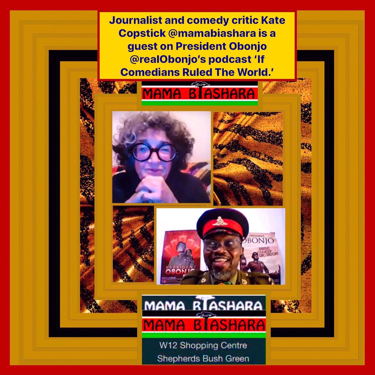 sanshui596's tweet photo. Journalist/#comedy critic #KateCopstick #mamabiashara is a guest on #PresidentObonjo @realObonjo’s #podcast ‘If Comedians Ruled The World’

#pune #django #juba #tamil #mumbai #nashik #kenya #africa #100daysofcode #digitalmarketing #affiliatemarketing #nyc

https://t.co/pkdWUkWhol https://t.co/yi3IYxyKea