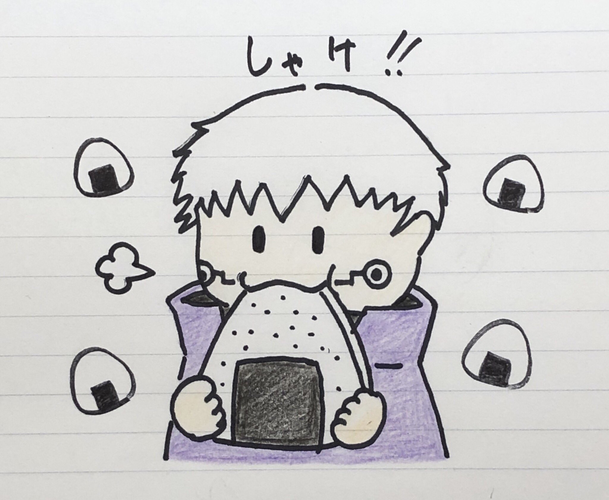 サン 今日っておにぎりの日なのか じゃあおにぎり先輩は絶対描かなきゃじゃん おにぎりの日 呪術廻戦 イラスト 狗巻先輩 狗巻棘 イラスト好きさんと繋がりたい 絵描きさんと繋がりたい