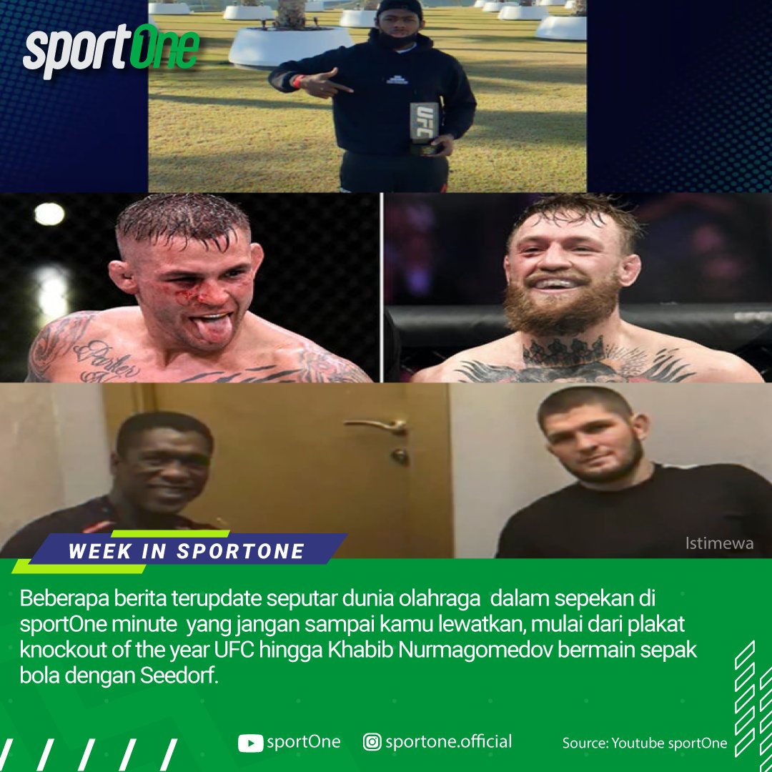 tvOneNews's tweet photo. Berita-berita terupdate dalam sepekan di sportOne minute yang jangan sampai kamu lewatkan!.
Tonton selengkapnya di youtube sportOne dengan klik https://t.co/YfXzA2ORJb.
#sportOne #sportOneMinute #WeekInSportOne #MMA #Sports https://t.co/WQcoxeECq0