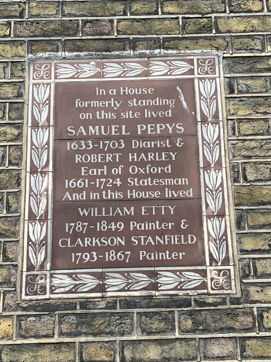 Buckingham Street, dropping from the Strand to the Thames runs parallel to the last stretch of the  #CockAndPye Ditch. A formidable number of famous people once lived here...