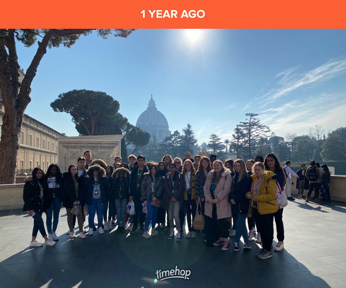 at_clack's tweet photo. What a difference a year makes. The RE department cannot wait to do this trip again. #heresto2022 #hopefully #Rome #NoREnoComment #REiseverywhere https://t.co/nwTVZIoIrk
