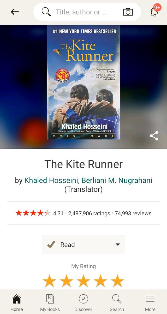 The Kite Runner by Khaled Hosseini(P1) Chinese edition (P2) Indonesian edition(P3) English edition