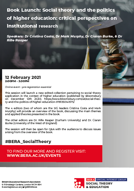 BERANews's tweet photo. New #BERA_SocialTheory Book Launch: Social theory and the politics of higher education: critical perspectives on institutional research" 12 February with @CiaranBurkeSoc @cristinacost @socialtheoryapp @rillera https://t.co/ycZdwB8hOD
Mark Murphy: @socialtheoryapp @rillera https://t.co/aCgWpX6a14