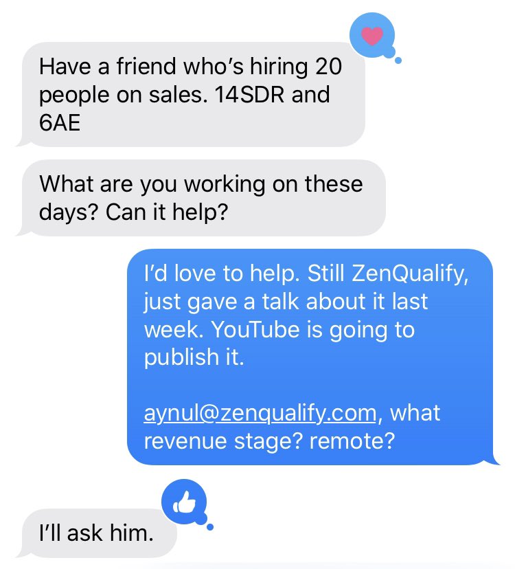 CEOs will say things like “Oh wow your network is already referring you employers and candidates are reaching out to you on their own? You haven’t even launched on Product Hunt! Must have been some career! Dang, could I know you?”
