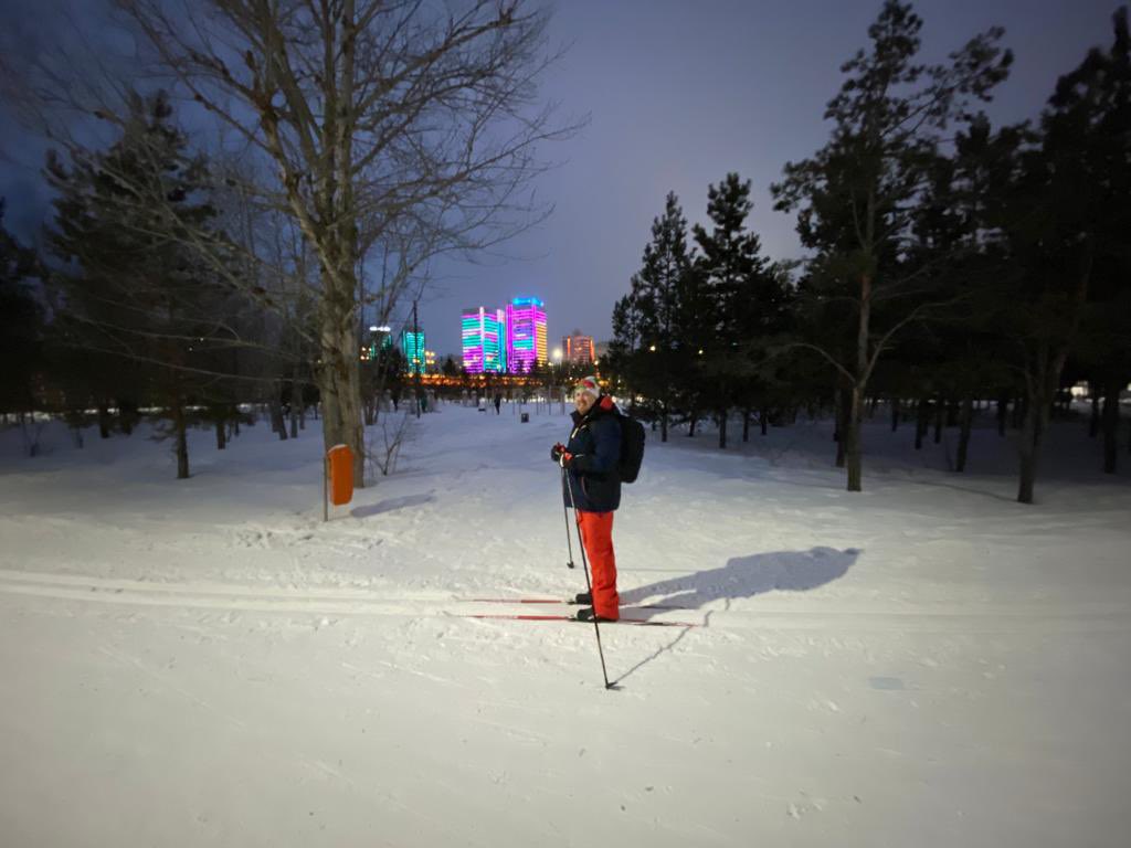 Jon_M_Bailey's tweet photo. First attempt at cross-country skiing. Enjoyed it, certainly good exercise too! #willdoagain #skiing #crosscountryskiing #astana #nursultan #kazakhstan๐ฐ๐ฟ #kazakhstan https://t.co/NRA2Wb49zt