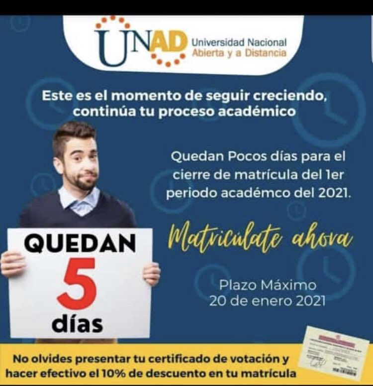 EstefanyCunad's tweet photo. @UNAD_ZCBOY @UniversidadUNAD https://t.co/fkj1eph9sN