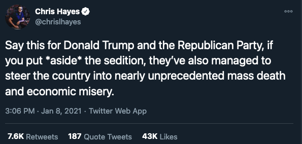 MSNBC's  @chrislhayes calls it "sedition" for Republicans to question the Electoral College vote. But after Trump won in 2016, he and Michael Moore pitched Democratic Electoral College voters to ignore their states' popular votes.  https://twitter.com/lhfang/status/1331667745780338688