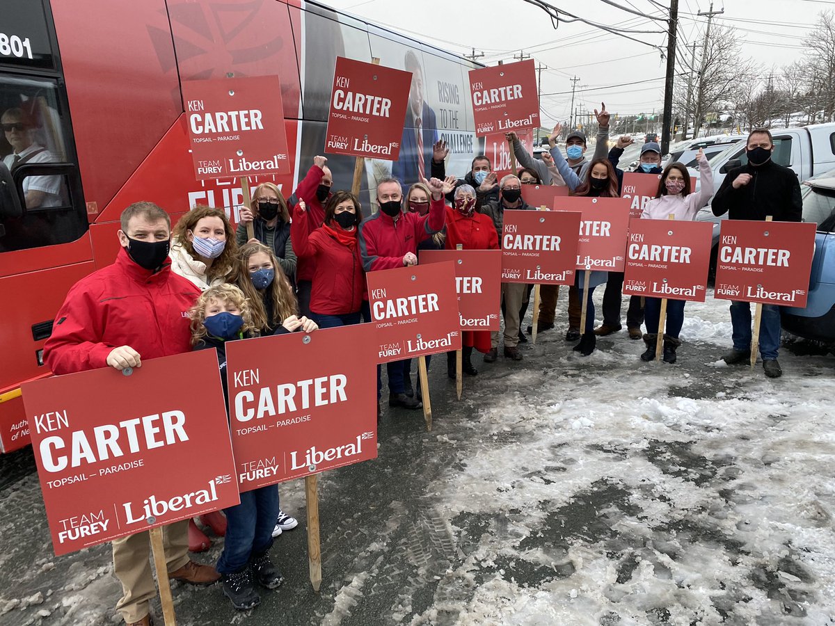 FureyAndrew's tweet photo. From the farmers’ market to a walk on the Manuels River Trail with three of our strong #TeamFurey candidates, and electric energy at campaign HQs - great day one. Finished it in Mount Pearl and am glad to see two accomplished women representing @nlliberals there! https://t.co/gNpVGKuGiE