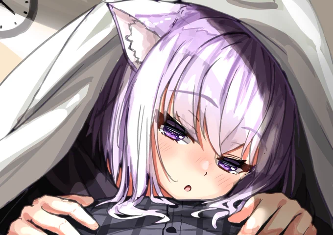 次回のおかゆん、イラストラフ!
猫って布団入ってくるよねって感じです('ω')ノ 