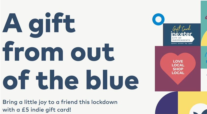 tweetinexeter's tweet photo. Launching soon our new campaign #outoftheblue! All about spreading some joy.
For as little as a fiver you could send a gift that could be spent at a local independent here in Exeter.

So watch this space &amp; tell us - who would you want to surprise with a gift from out of the blue? https://t.co/xaJdkZtx3m