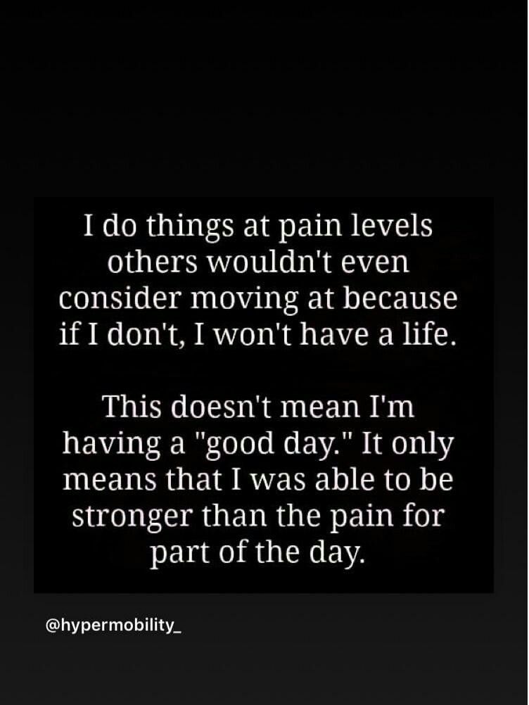 BNightsCRPS's tweet photo. Thought of the day
I do things at pain levels others wouldn’t even consider moving at because if I don’t, I won’t have a life.
This doesn’t mean I’m having a ‘good day.’ It only means I was able to be stronger than the pain for part of the day.
#chronicpain #chronicillness #CRPS https://t.co/yk6SUxXBrB