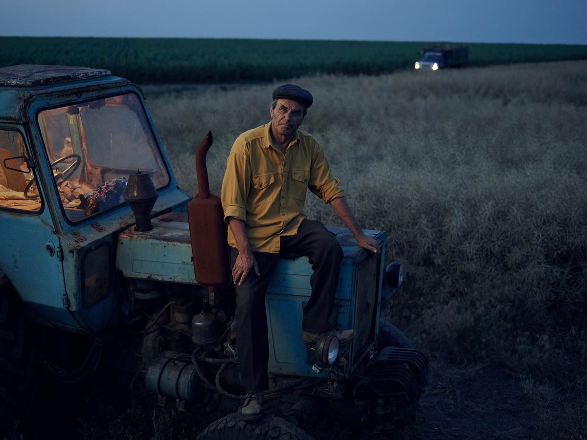 Farmer Grigory Krysko in his rapeseed field. Kherson Oblast, Ukraine.