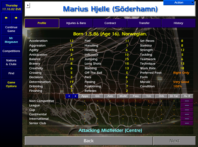 Sune & Ola present me my latest "star" a 16 year old Norwegian kid called Marius. The kid looks sharp in training, banging the Sondicos in from long range and boy does he work hard, staying late after training to hit a few more shitpingers at young compatriat GK Johansen