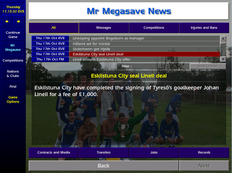 Johansen is forced to play the final 4 games after yet another muddle with our on loan (shit) GK Linell who heads off to Eskilstuna City for £1k. Jeez Sune, couldn't you not stretch £1k to tie him down...if this costs us promotion with that rookie in goal...