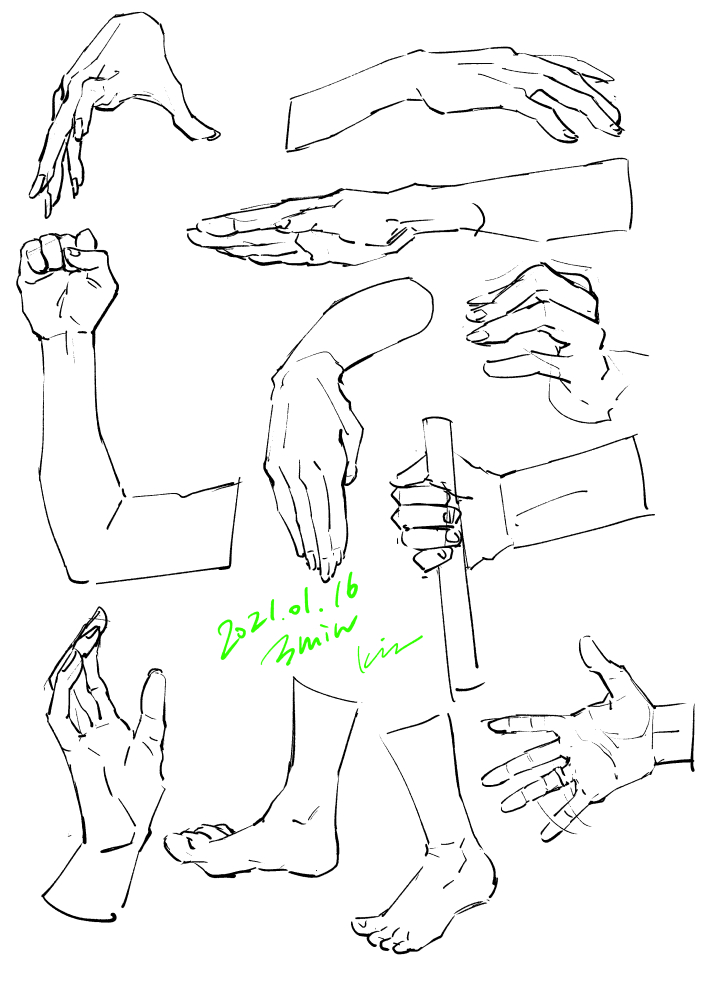 手が描けなすぎたので練習した 