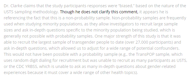 This part of the response is mindblowing. "He does not clarify this comment".