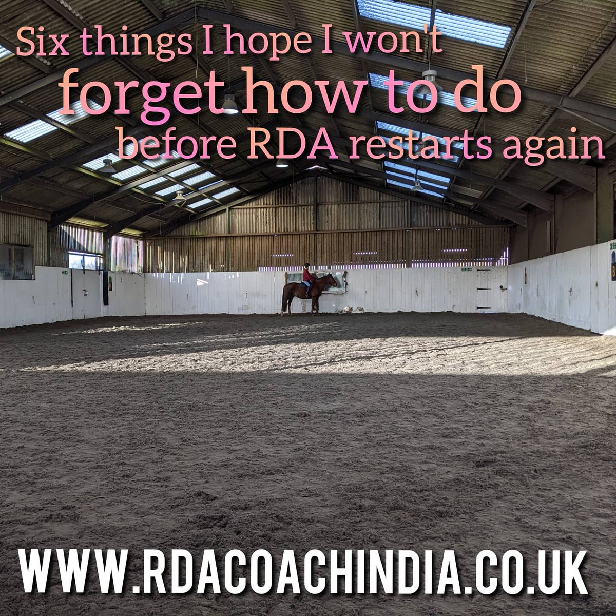 IndiaCCD's tweet photo. Feeling a bit lockdown-rusty for this week's 💭new blog post 💭... What do I want to remember how to do for when RDA restarts (again) after lockdown? ⬇️

https://t.co/Ibkx0rwNOm

#RidingfortheDisabled #VolunteerBlog #HorseHour #PonyHour #EquineBlogShare https://t.co/CDfEHiQk7v