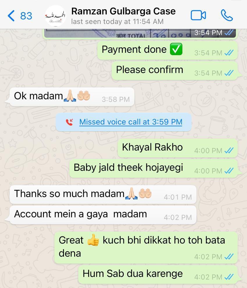 sandhyafernez's tweet photo. @SOSSaviours family is committed to the welfare of needy & distressed. @monishnagpal we are happy we could help Ramzan Shaikh for his daughter who is on ventilator support. Praying she recuperates soon & well💕 We are in touch with doctors too for any further help 🙏❤️ https://t.co/U6YUDdFlK6