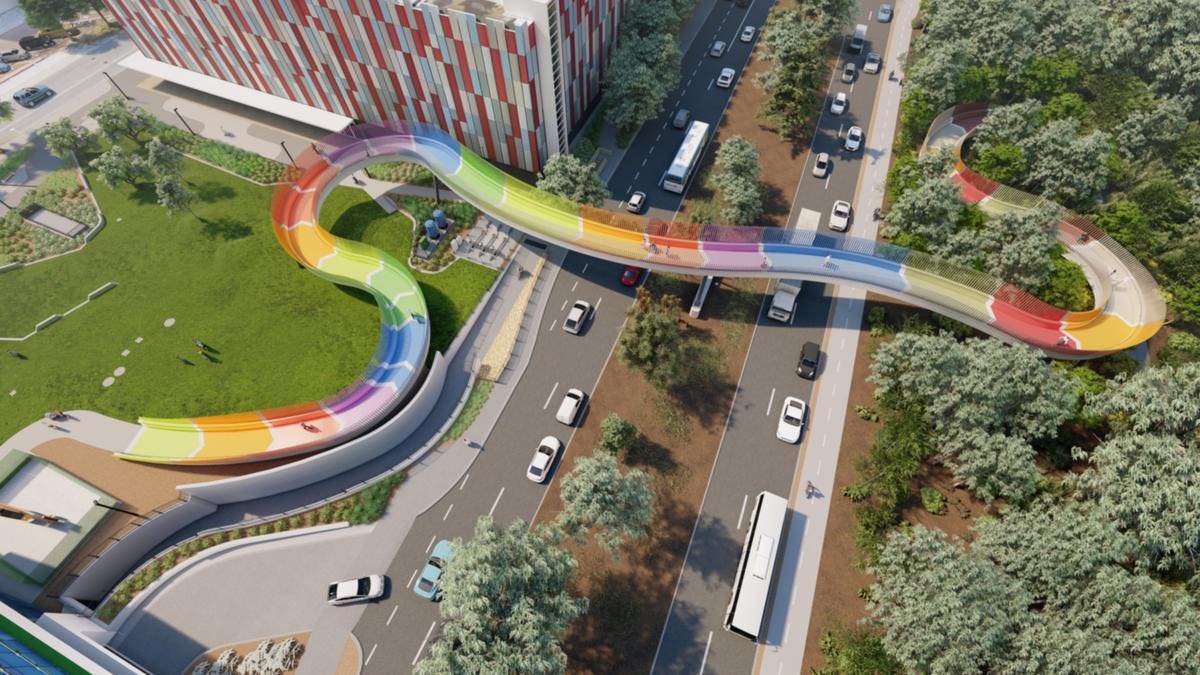  @CivmecCE,  @WAGovernment, and  @PCHFWA have broken ground on a 3 m wide, 217 m long kaleidoscopic steel  #bridge to connect patients and families at  @PerthChildrens with Kings Park in  #Perth.:  @perthnow:  https://www.mediastatements.wa.gov.au/Pages/McGowan/2021/01/Construction-of-rainbow-Perth-Kids-Bridge-now-underway.aspx