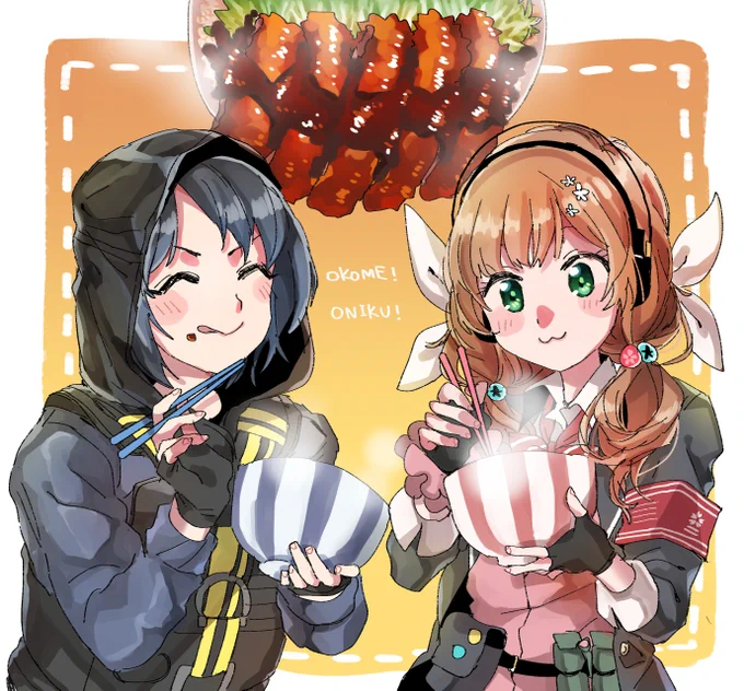 味噌カツ丼を食べる89式とヒバナです【ドルフロ×R6S】 