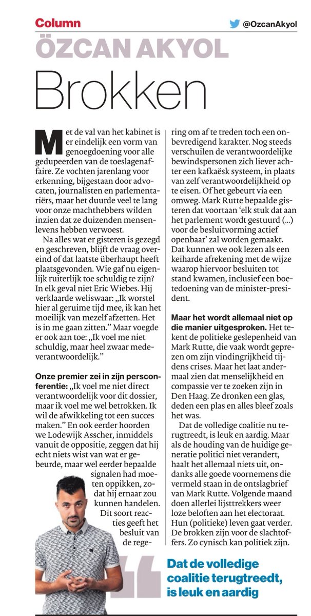 OzcanAkyol's tweet image. Weekendcolumn: Brokken.