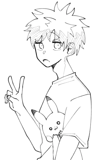 頭身高い絵の練習してた 