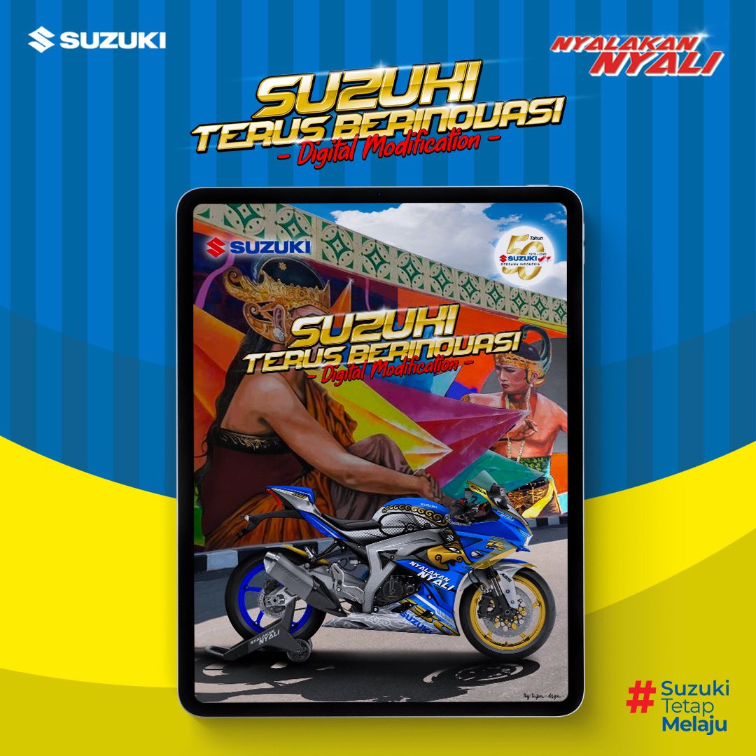 SuzukiMotorID's tweet photo. Ini dia hasil karya Suzuki Terus Berinovasi Digital Modification terbaik pilihan juri Atenx Katros, Iman Gearhead, dan Andre Signal. Selamat untuk BradSis yang terpilih!
#Suzuki #SuzukiIndonesia #NyalakanNyali #SuzukiTetapMelaju #SuzukiTerusBerinovasi #DigitalModification https://t.co/0Kl4AyUWBd
