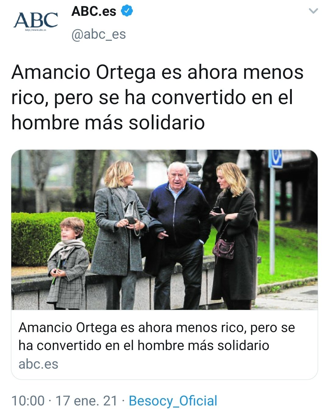 Hay semen de Amancio en la boca del ABC