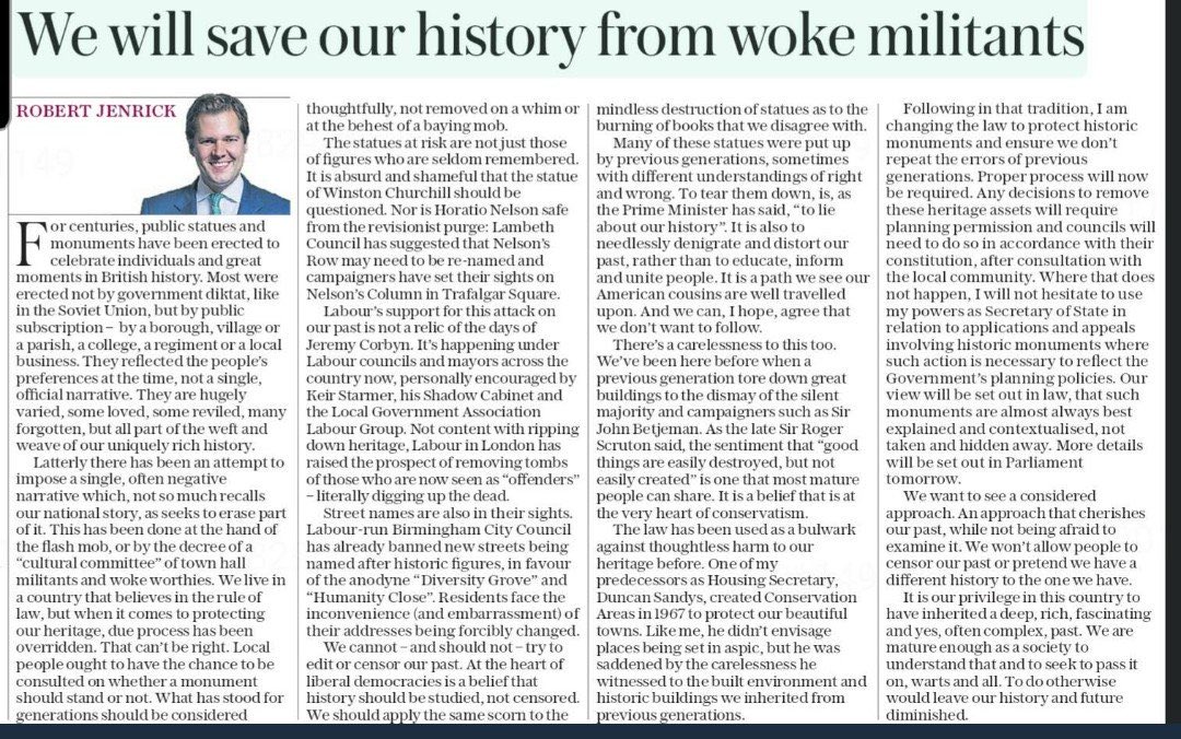 johnharris1969's tweet photo. In which, with 100,000 dead, a cabinet minister breaks cover to yell about **statues** and accuses Labour councils of "ripping down heritage". Whose cuts shut Victorian libraries, left centuries-old parks in decay and closed museums? https://t.co/K83d2MJmUe
