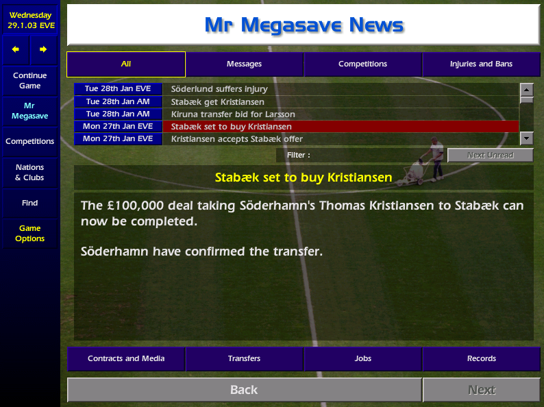 I check in with Gosta and Sune mid winter, they tell me they've flogged Tommy K for £100k and found no one worth signing yet. They have brought in a new physio whilst Ola has brought in his "mate" who's great "working with kids" to look for new talent