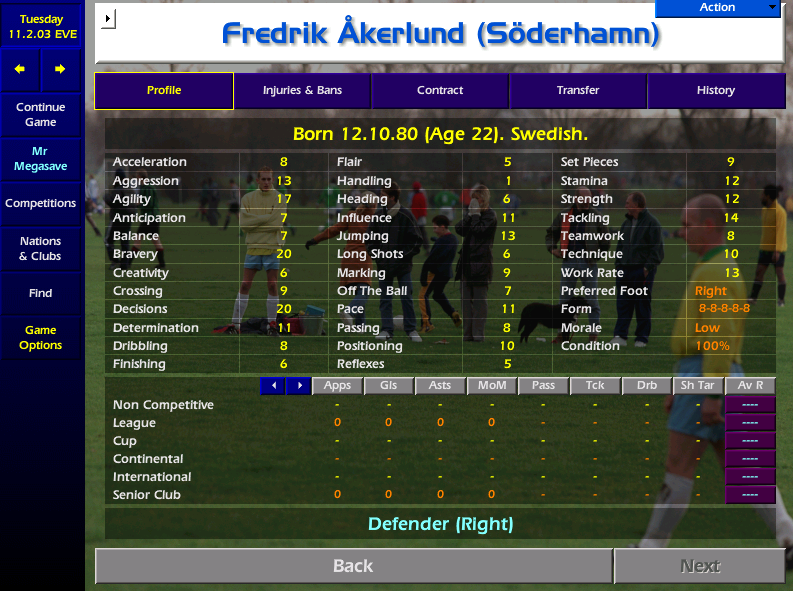 An excited Sune calls me to say that when we return to training in a couple of weeks, we will be joined by 2 new players we've paid money for. I had asked for a GK and 2 CB's but these two don't look bad to be fair.