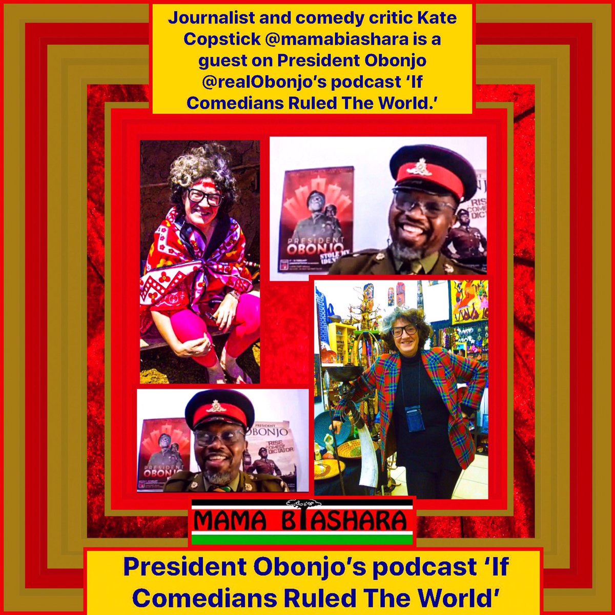 sanshui596's tweet photo. #Scottish journalist/#comedy critic #KateCopstick #mamabiashara is a guest on #PresidentObonjo #realObonjo’s #podcast ‘If Comedians Ruled The World’

#prestwick #pitlochry #lerwick #stonehaven #bonnyrigg #dumbarton #footdee #dalkeith #grangemouth #crail 

https://t.co/pkdWUkWhol https://t.co/vcK52A3GcP