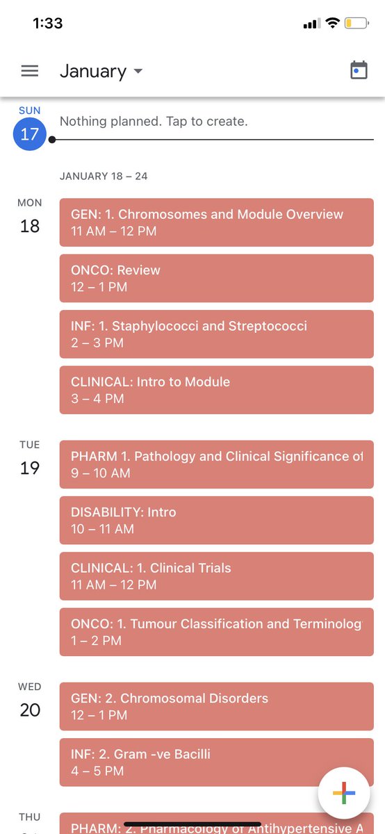 2. Schedule.Know all your class times and go to them on the right time, even if it's recorded. I use google calendar because it's easy to sync across multiple apps + you get notifications.Have a routine that you can stick to: e.g: wake up early, breakfast, class, study