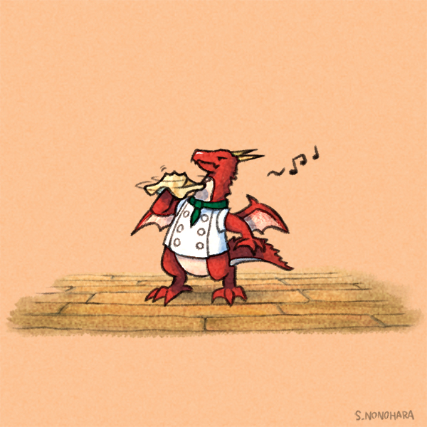 no humans chef hat hat standing wings dragon ^^^  illustration images