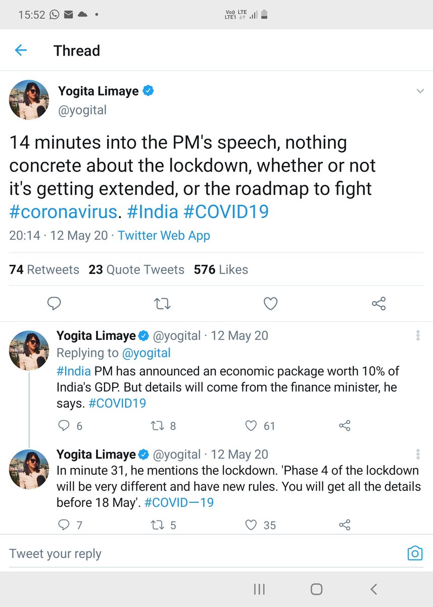 . @yogital become so restless while listening to PM's speech that she started counting seconds on her stop watch