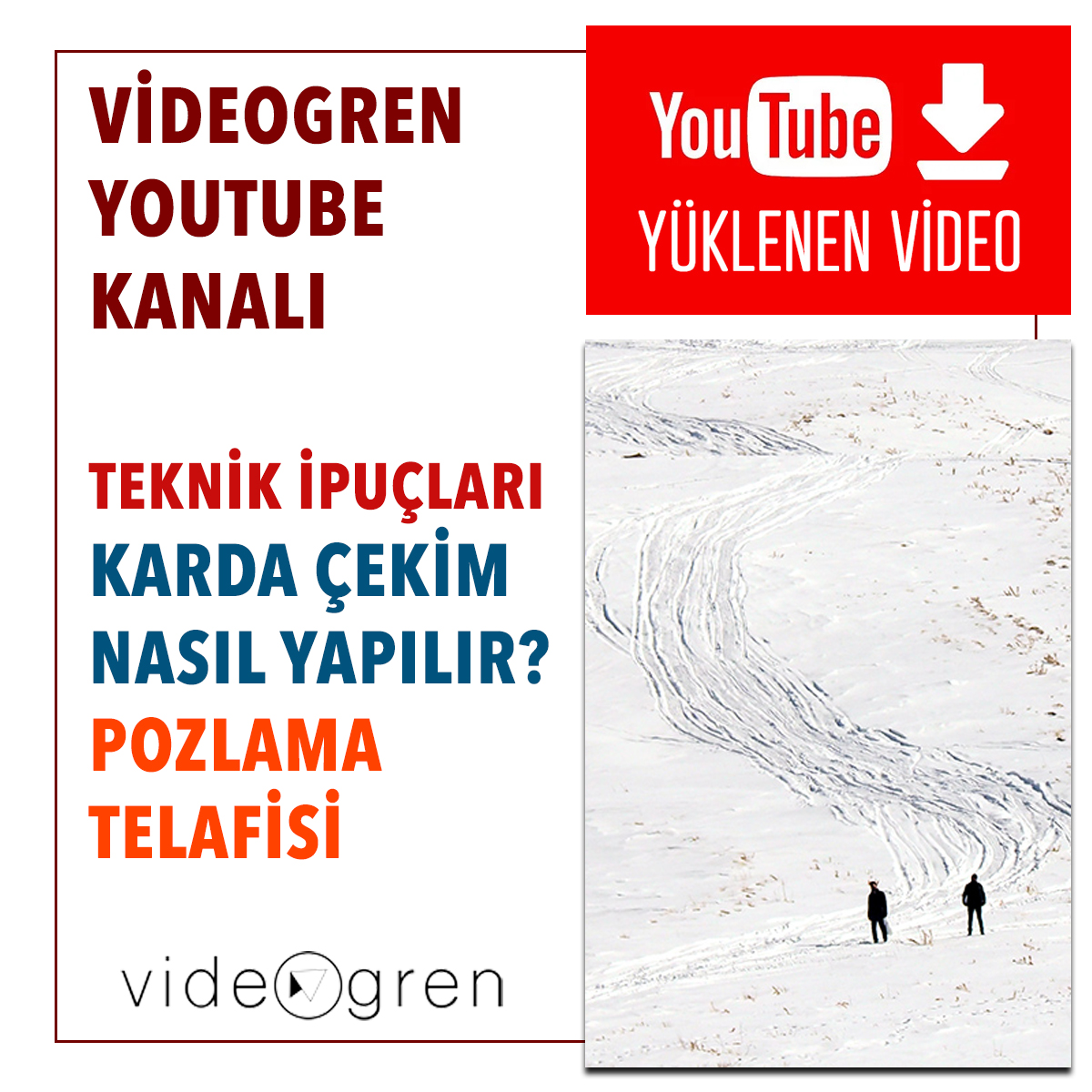 KARDA ÇEKİM NASIL YAPILIR? 
Birçok fotoğraf gönüllüsünün karda çekim yaparken yaşadığı problem kar renginin beyaz değil, gri ya da mavi çıkmasıdır. Cenk GENÇDİŞ, karda çekimlerin nasıl yapılacağını örnek fotoğraflar üzerinden anlatıyor.
 youtu.be/0JrubpEQb9U