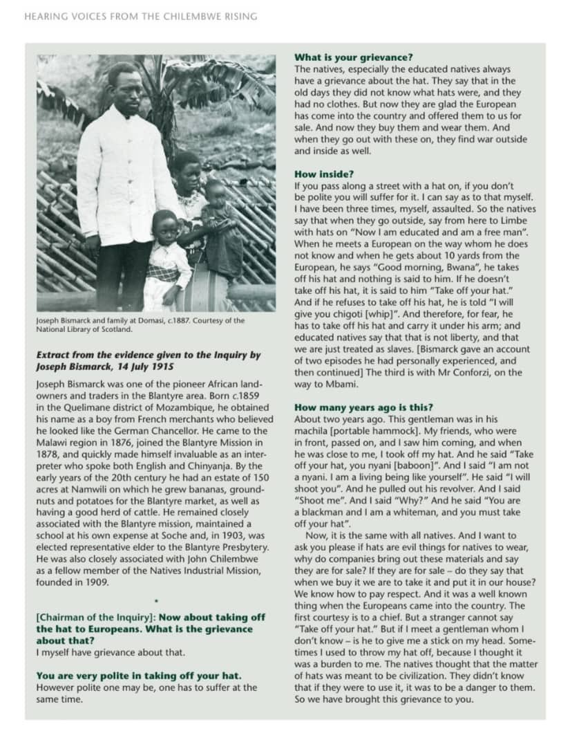 Funny cuz today I wanted to share a little “woke” colonial history from the Nyasaland Protectorate about the violent history of hats. Yes, you read that correctly. Hats...(Credit Moses Mphatso Kaufulu)  https://twitter.com/swgannon/status/1350727518454734849