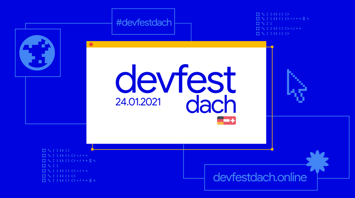 gdgvienna's tweet photo. The GDGs from Austria, Germany, and Switzerland join forces to organize the DevFest DACH. It will happen online on Sunday 24.01.2021, and the registration is already open. Join us and register now!

https://t.co/UhF1lYl6SD

#devfest #devfestdach #gdgvienna https://t.co/RSUPauciS2