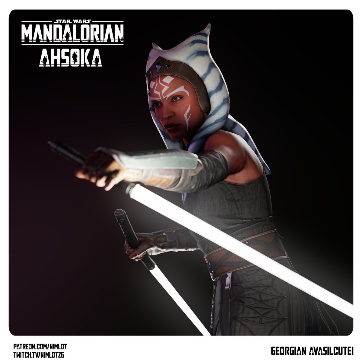 nimlot26's tweet photo. Some final images for Ahsoka. 
https://t.co/A4eonbfjqb
#AhsokaTano #Mandalorian #StarWars #gameart #3D #3dmodeling #art https://t.co/SLyfjIyABs