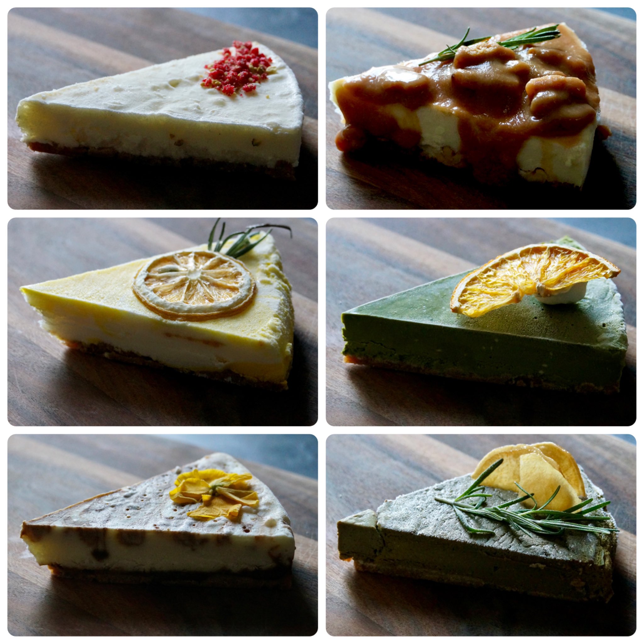 Sakucafe To 佐久間俊介 チーズケーキ専門店 Namery さんのチーズケーキ バリエーション豊かな6種類のフレーバーはどれも個性的で見た目にも楽しいチーズケーキ テイクアウトは冷凍なので 半解凍でアイスケーキのようにするのも良いですね