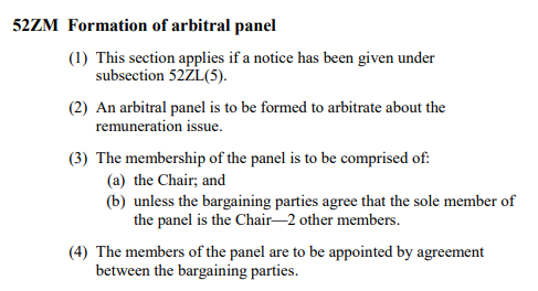 If the bargaining process goes to arbitration then both parties get to decide on the members of the panel. How stupid. If they can't negotiate an agreement, no way will they agree on the panel members. Why not just have the ACMA pick the panel?