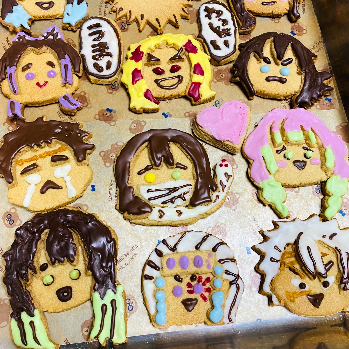 まきちゃん 鬼滅の刃キャラクター アイシングクッキー 完成っ 鬼滅の刃 キャラクッキー アイシングクッキー