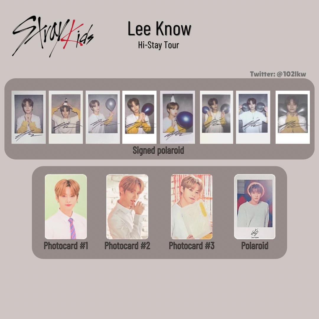 Stray Kids Lee Know photocard List/ template🤍 Hi-Stay Tour