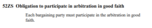 If negotiation fails, the parties are supposed to participate in arbitration in good faith. If we are at the arbitration stage I reckon there was no good faith negotiation in the first place. Again, who is policing this good faith? This is really just laughable.